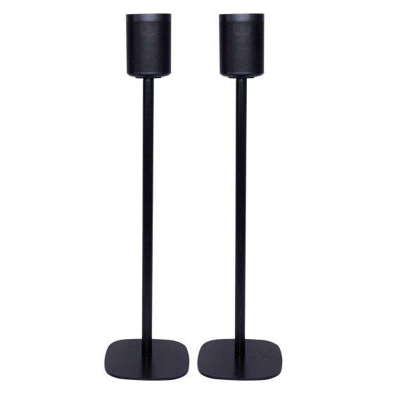 Set van twee speakerstandaards met Sonos One zwart set