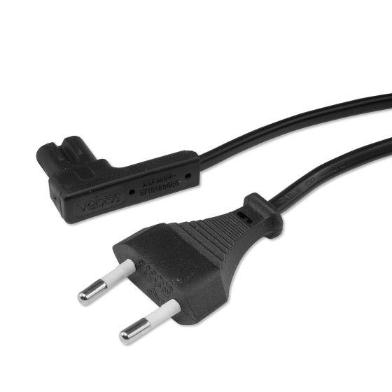 Zwarte Vebos stroomkabel met haakse stekker voor Sonos Play 1 3m