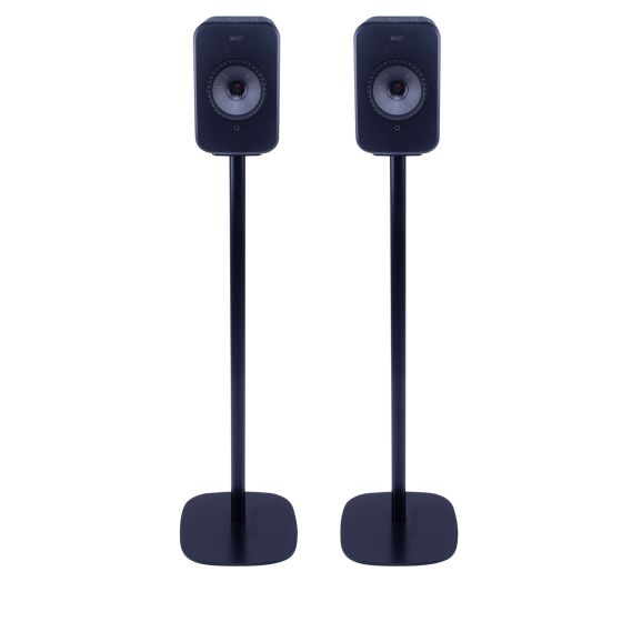Set van twee speakerstandaards met KEF LSX zwart set