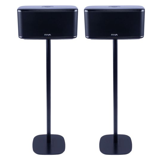 Set van twee zwarte speakerstandaards met Riva Festival