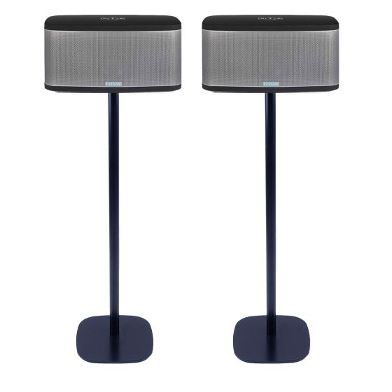 Set van twee zwarte speakerstandaards met Riva Stadium