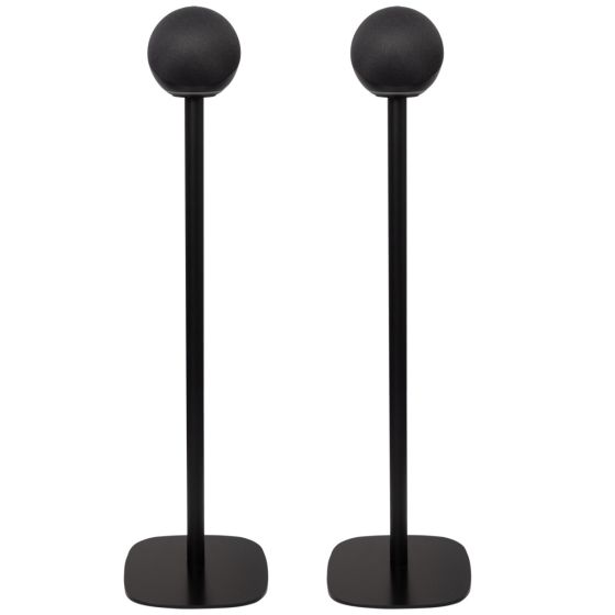 Set van twee zwarte speakerstandaards met Amazon Echo 4th gen