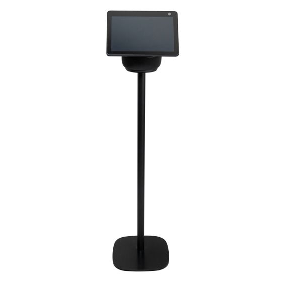 Zwarte speakerstandaard met Amazon Echo Show 10