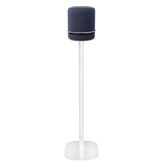 Witte speakerstandaard met Amazon Echo Studio