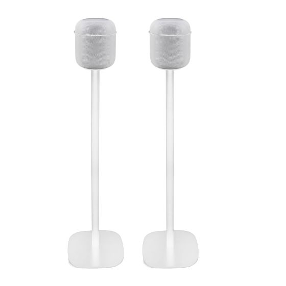 Set van twee speakerstandaards met Apple HomePod wit set