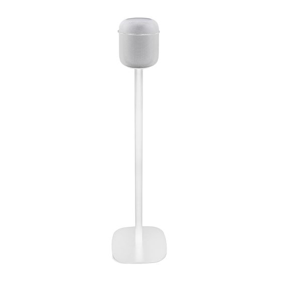 Witte speakerstandaard met Apple HomePod speaker