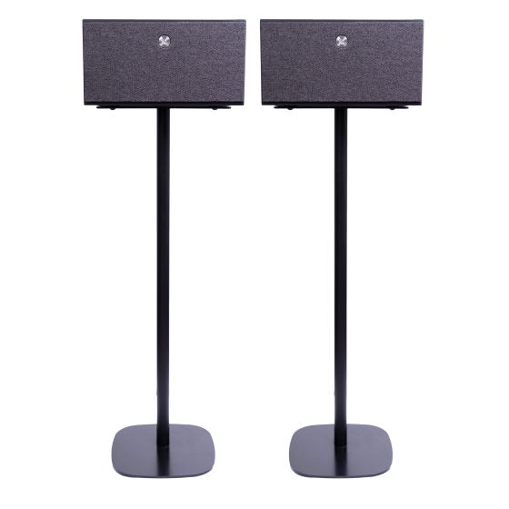 Set van twee zwarte speakerstandaards met Audio Pro Addon C10