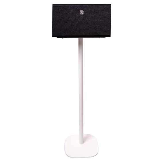 Witte speakerstandaard met Audio Pro C10