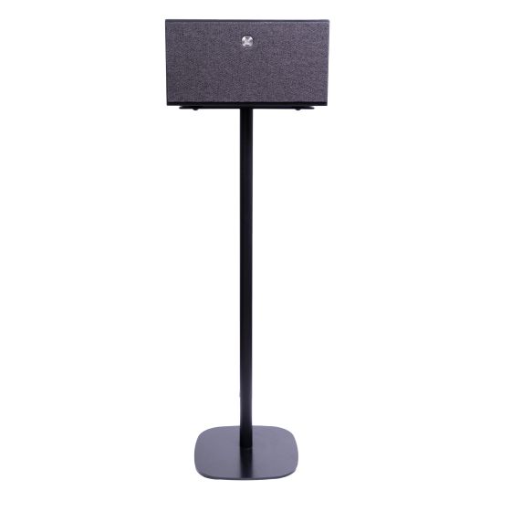 Zwarte speakerstandaard met Audio Pro C10