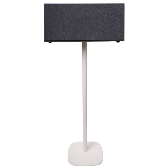 Witte speakerstandaard met Audio Pro C20