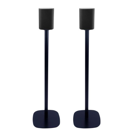 Set van twee zwarte speakerstandaards met Canton Smart Libero