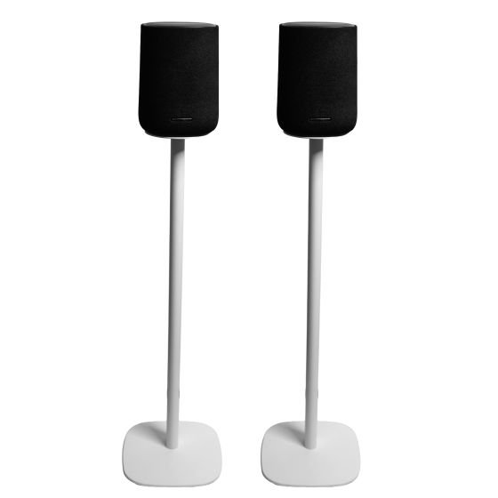 Set van twee speakerstandaards met Harman Kardon Enchant Speaker wit set