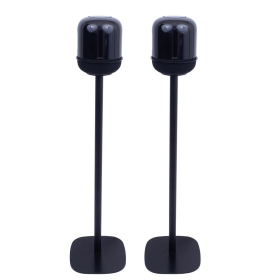 Set van twee zwarte speakerstandaards met Huawei Sound X