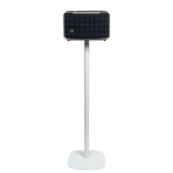 Witte speakerstandaard met JBL Authentics 200