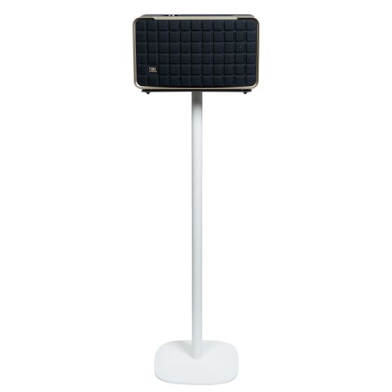Witte speakerstandaard met JBL Authentics 300