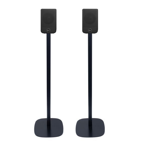Set van twee zwarte speakerstandaards met Klipsch Flexus SURR 100