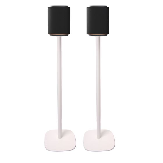 Set van twee witte speakerstandaards met LG Sound Suite M7