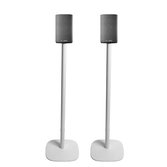 Set van twee speakerstandaards met Loewe We. BOOST wit set