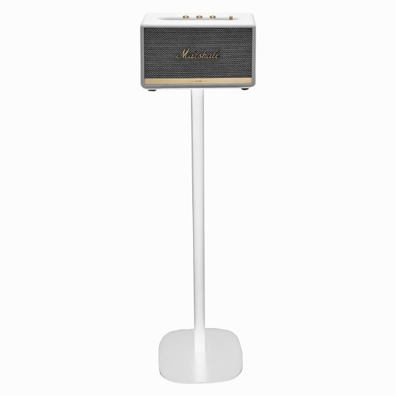 Witte speakerstandaard met Marshall Acton