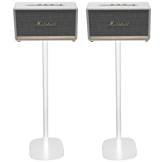 Set van twee speakerstandaards met Marshall Stanmore wit set
