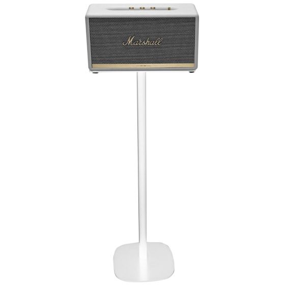 Witte speakerstandaard met Marshall Stanmore