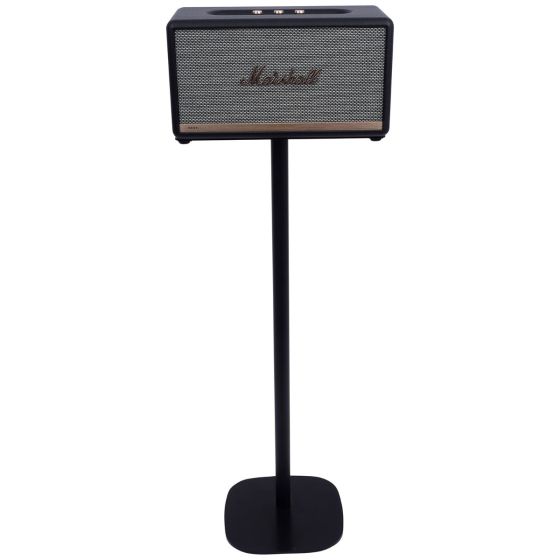 Zwarte speakerstandaard met Marshall Stanmore