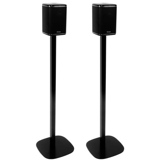 Zwarte speakerstandaard met Riva Arena