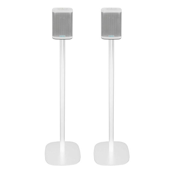 Set van twee witte speakerstandaards met Riva Concert