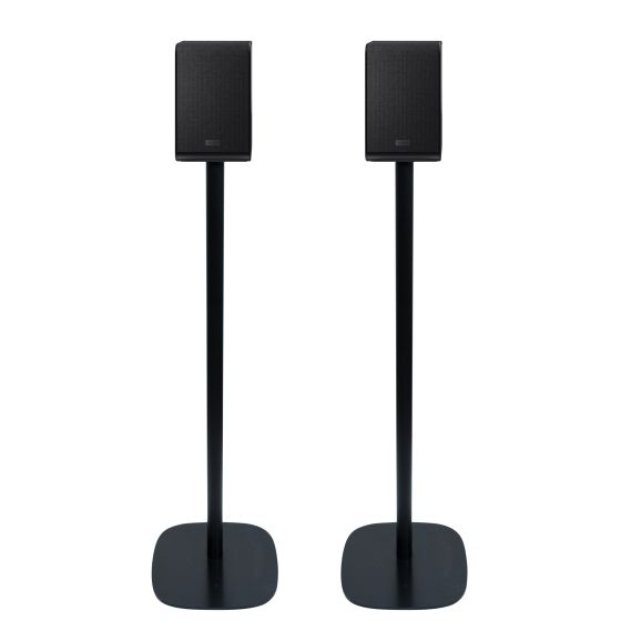Set van twee zwarte speakerstandaards met Sharp HT-SPR52021BK