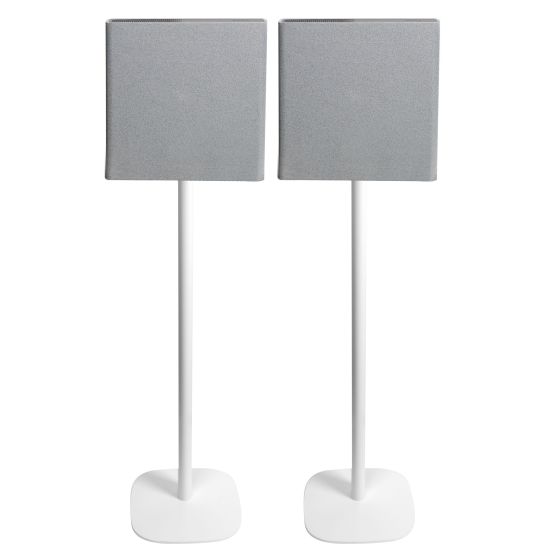 Set van twee speakerstandaards met Sony BRAVIA Theatre Quad wit set