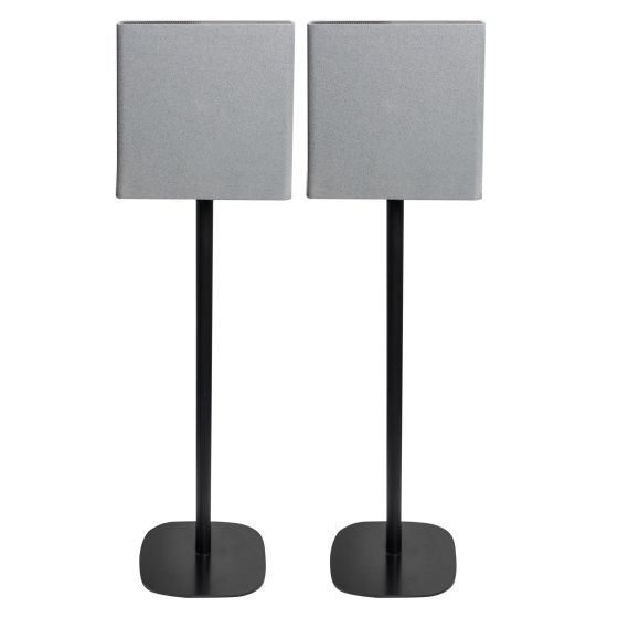 Set van twee zwarte speakerstandaards met Sony BRAVIA Theatre Quad