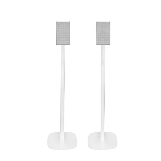 Set van twee witte speakerstandaards met Sony SRS-ZR5