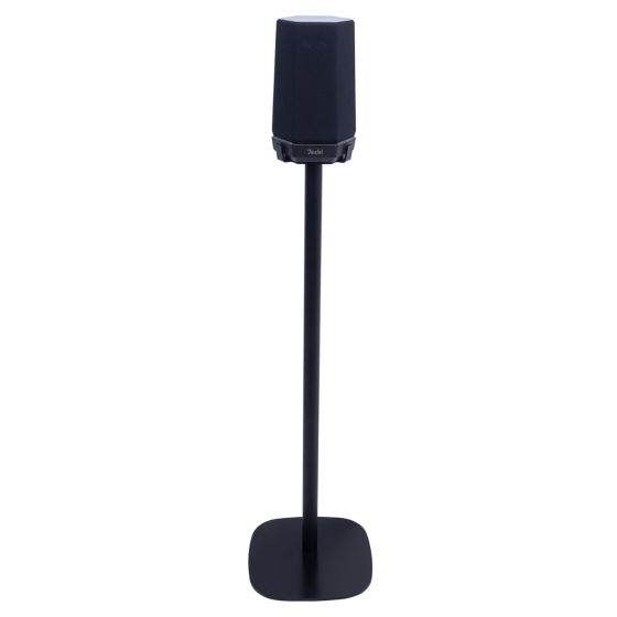 Zwarte speakerstandaard met Teufel Holist S