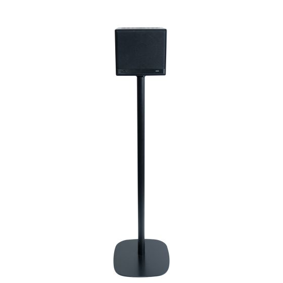 Zwarte speakerstandaard met Teufel One S