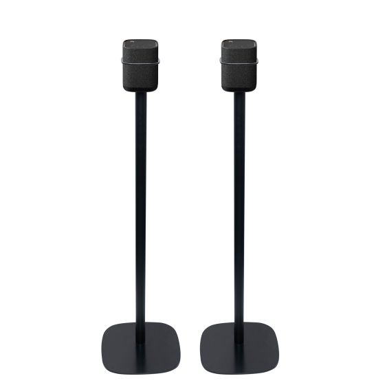 Set van twee zwarte speakerstandaards met Yamaha True X Speaker 1A