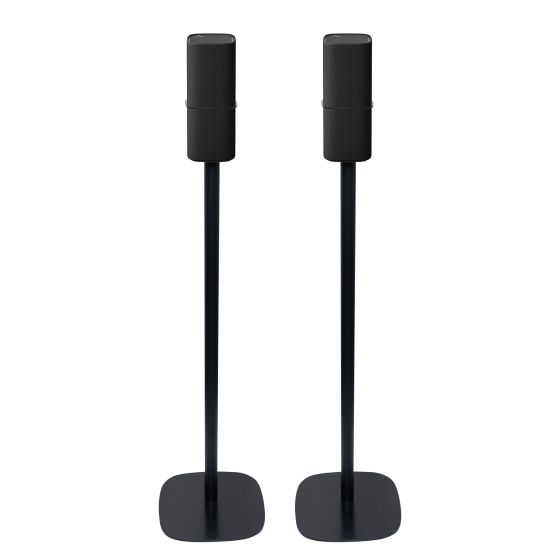 Set van twee zwarte speakerstandaards met Yamaha True X Speaker 3A