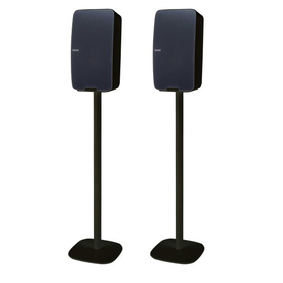 Set van twee speakerstandaards met Sonos Play 5 Gen 2 zwart set verticaal