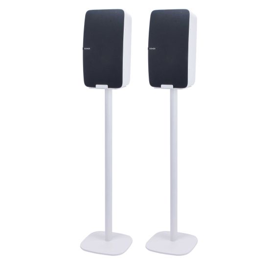 Set van twee speakerstandaards met Sonos Play 5 Gen 2 wit set verticaal