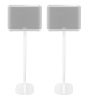 Set van twee witte speakerstandaards met Denon Home 350