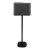 Zwarte speakerstandaard met Denon Home 350